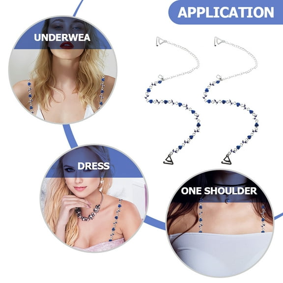 SEWACC Rhinestone Bra Straps Chic Style Zinc Alloy Material 1 Pair For Daily Wear