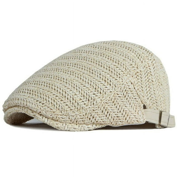 SikaFu Beret Cap Breathable Straw Beret Hat Male Female Adjustable Ivy Newsboy Flat Cap Vintage Artist Hat Berets for Men Women