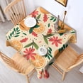 thumbnail image 2 of Oranges Flowers Beige Pattern Square Tablecloth,Waterproof Square Table Cover,Wipeable Spillproof Washable Table Cover for Home Kitchen Party Decor 60"x60"(152x152cm), 2 of 6