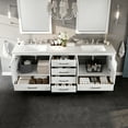 thumbnail image 4 of Eviva Aberdeen 84"W x 22"D White Double Sink Bathroom Vanity with White Carrara Quartz Vanity Top and Rectangular Undermount Sinks, 4 of 8