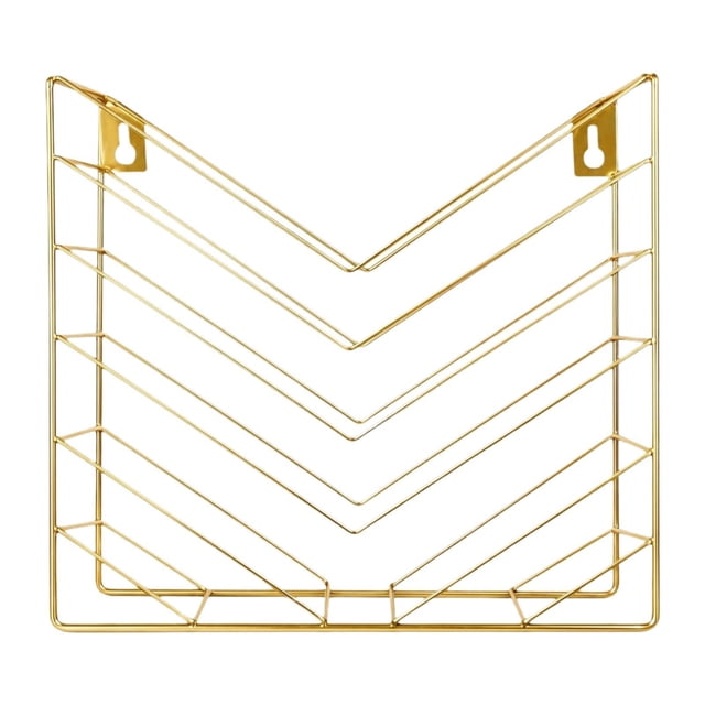 Revistero de Pared Organizador de Archivos Colgante Portalibros Metal Revistero Soporte para Cartas Decorativo Funcionalidad Metálica Adecuado para Oro