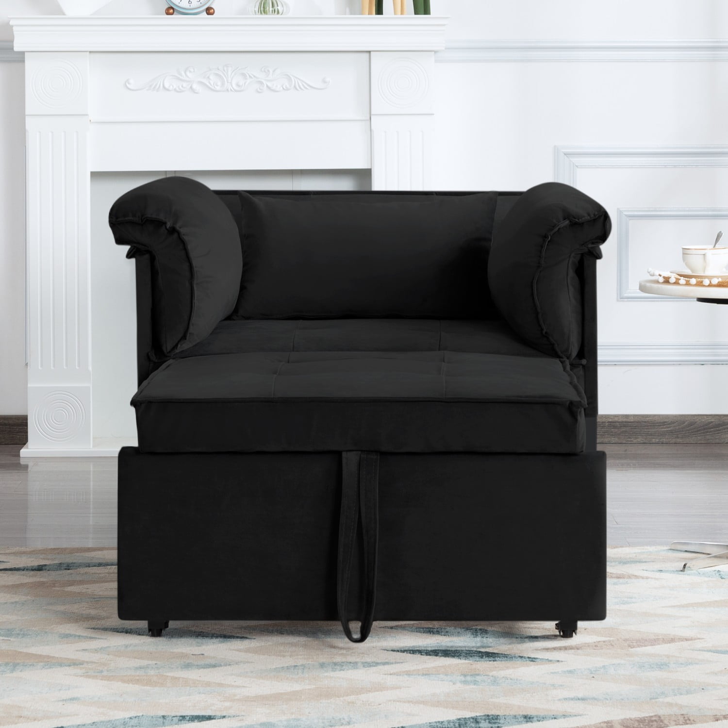 Gewnee Single Convertible Chair Bed, Sleeper Chair Bed 3 in 1, Stepless Adjustable Backrest,Armchair, Sofa Bed Pull Out Sleeper Bed Living Room, Bedroom