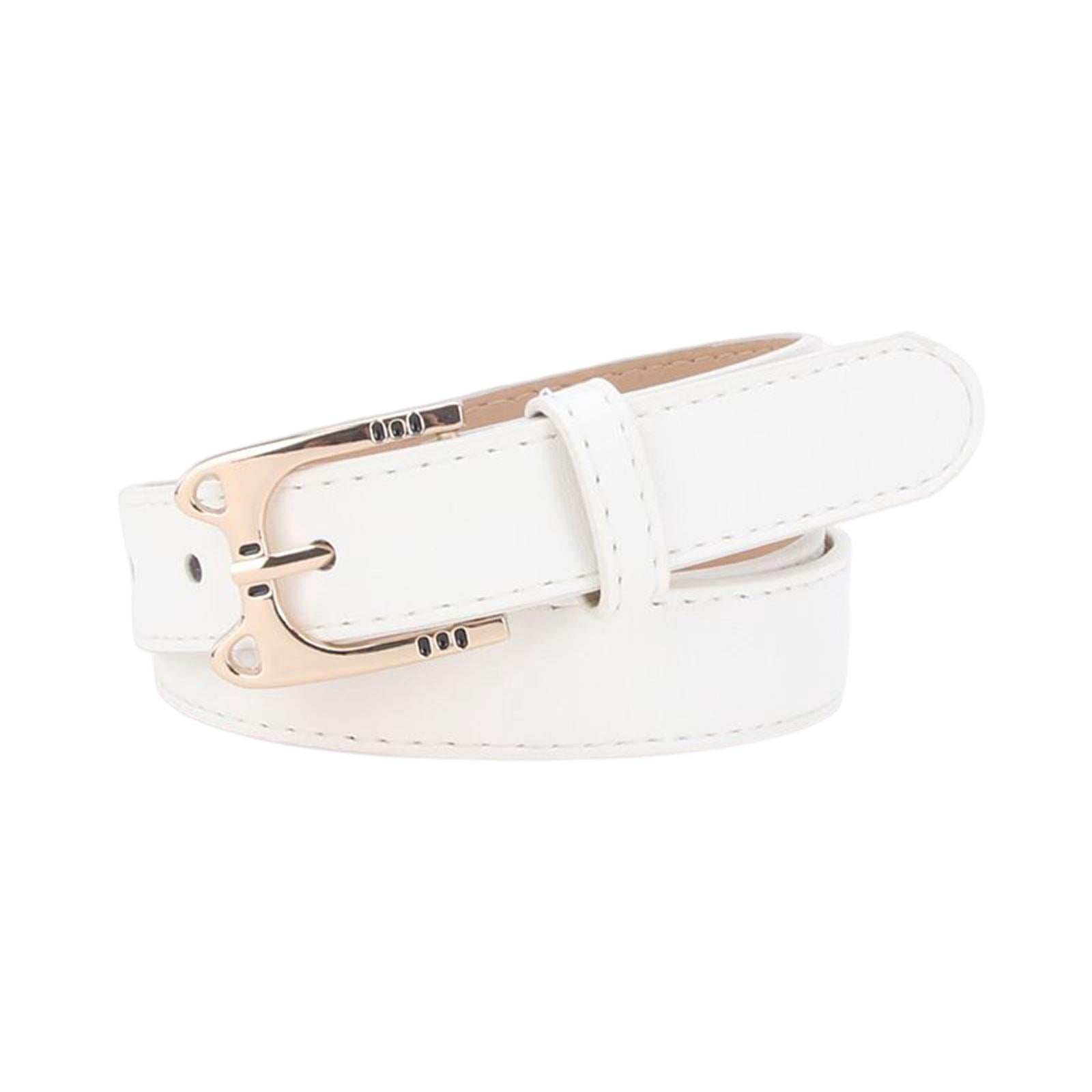 STARTIST Ceinture en Cuir à la Mode pour Femmes avec Boucle à Ardillon Ceinture Réglable Blanche