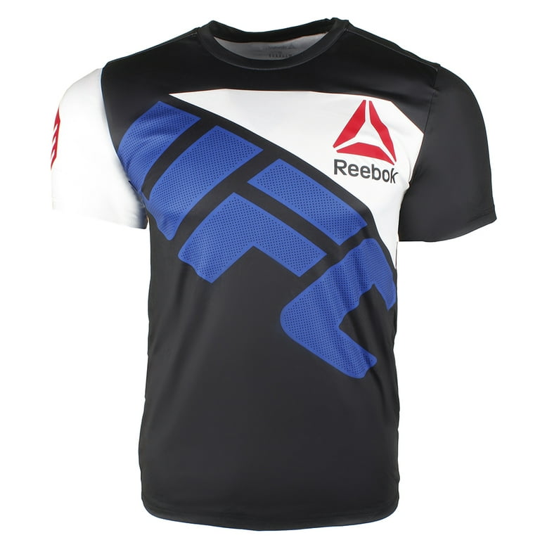 Reebok Men's UFC Official Fighter Jersey Shirt Black Blue Sage