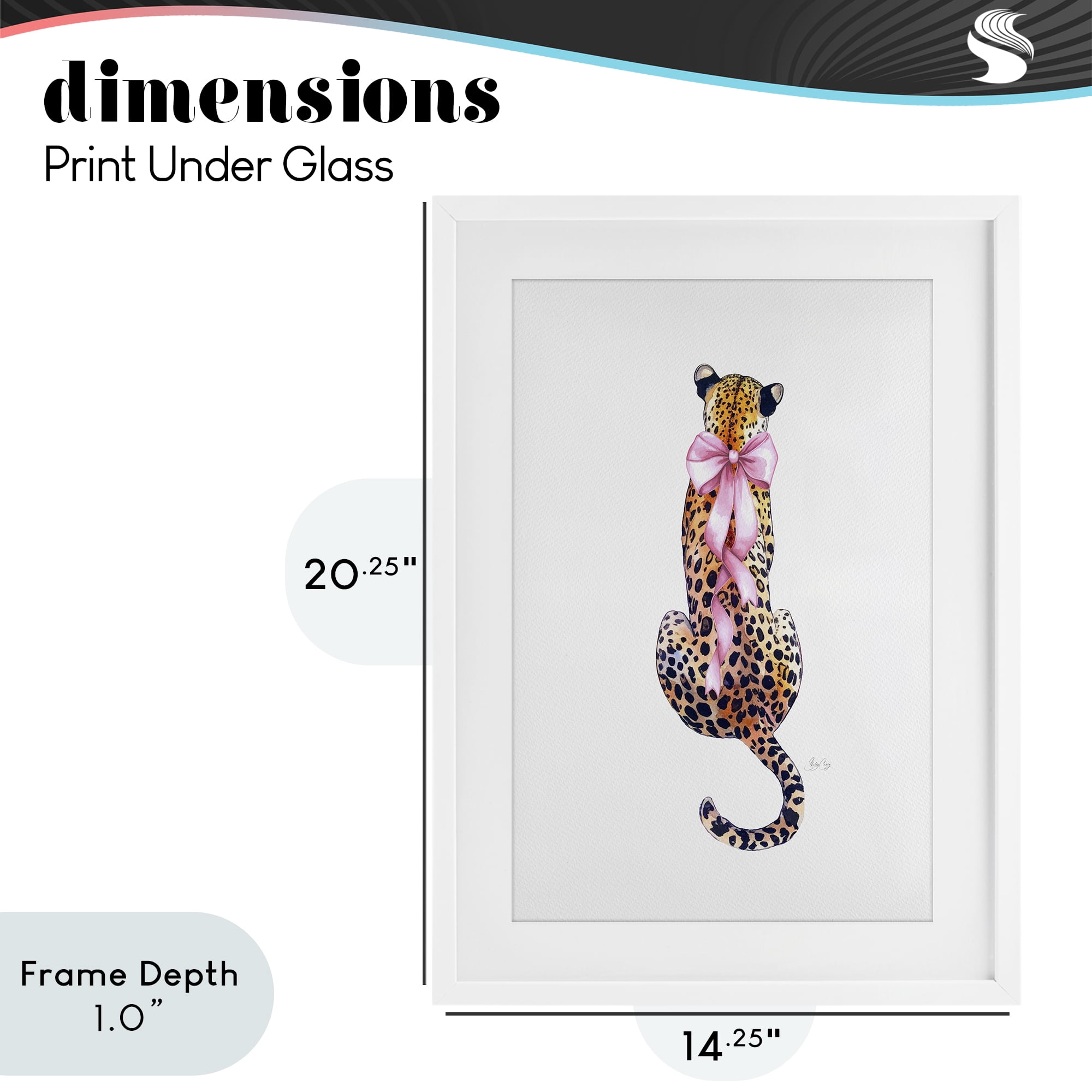 Stupell Industries Poised In Pink Cheetah White Framed Print Under Glass, design by Shelly Craig