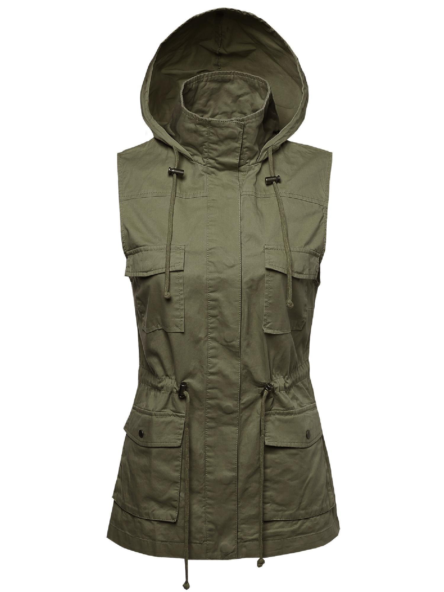 FashionOutfit - FashionOutfit Women's Sleeveless Safari Military Hooded ...