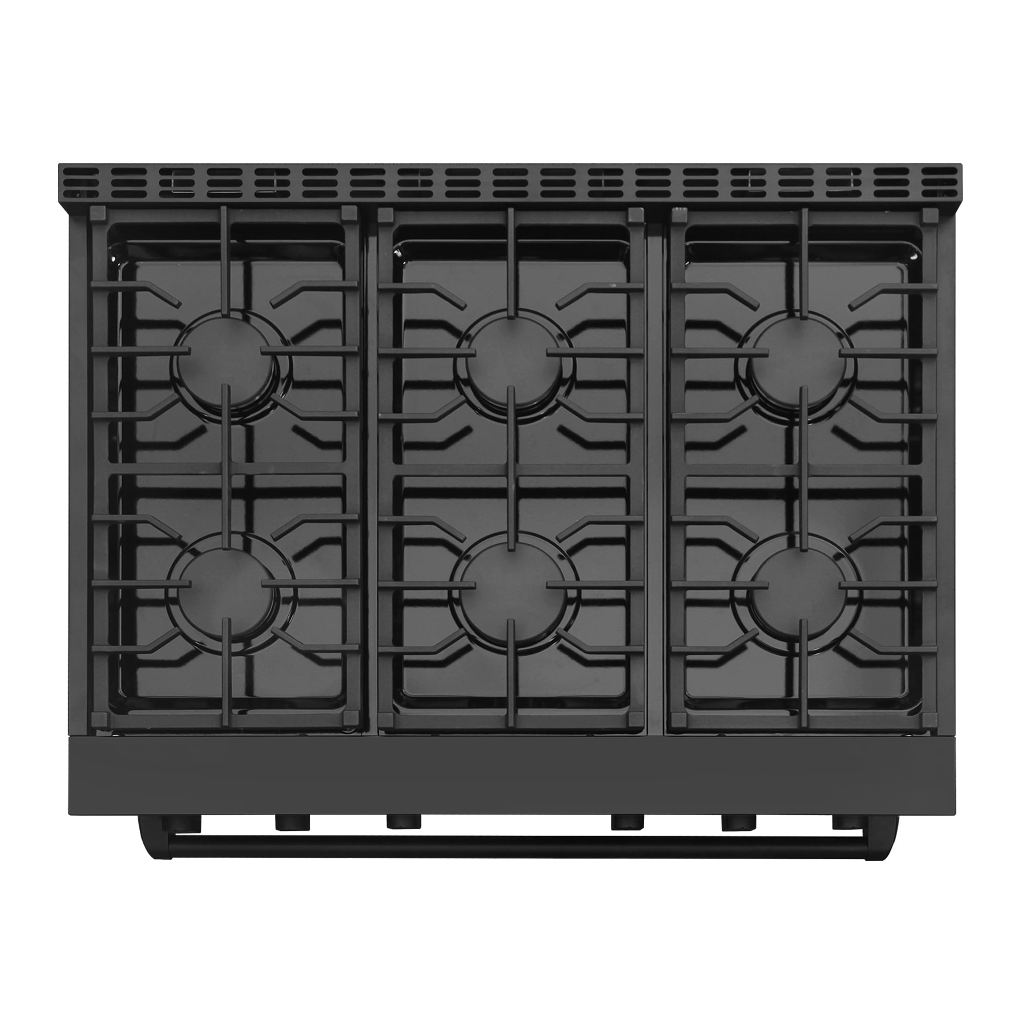 Cosmo 36 in. Lumin Collection 6.1 cu. ft. Gas Range with 6 Sealed Burners and Convection Oven in Matte Black