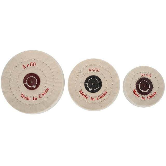 3 ruedas de pulido para joyería (3, 4 y 5 pulgadas)