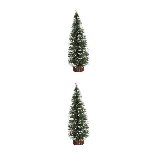 Kearding 1 pieza Mini árbol de Navidad de pino flocado teñido cedro blanco adornos de escritorio DIY accesorios de tiro escena decoración de verde 20*9cm 2piezas Kearding CBP038835
