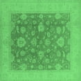 thumbnail image 1 of Ahgly Company Indoor Square Oriental Emerald Green Industrial Area Rugs, 4' Square, 1 of 4
