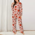 thumbnail image 2 of Balery Hand Drawn Tomatoes Conjunto de Pijama con Estampado para Mujer, Conjunto de Dos Piezas con Manga Larga, Ropa de Dormir Suave con Bolsillos, Pijamas Cómodos-XX-Large, 2 of 7