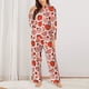 thumbnail image 2 of Balery Hand Drawn Tomatoes Conjunto de Pijama con Estampado para Mujer, Conjunto de Dos Piezas con Manga Larga, Ropa de Dormir Suave con Bolsillos, Pijamas Cómodos-Small, 2 of 7