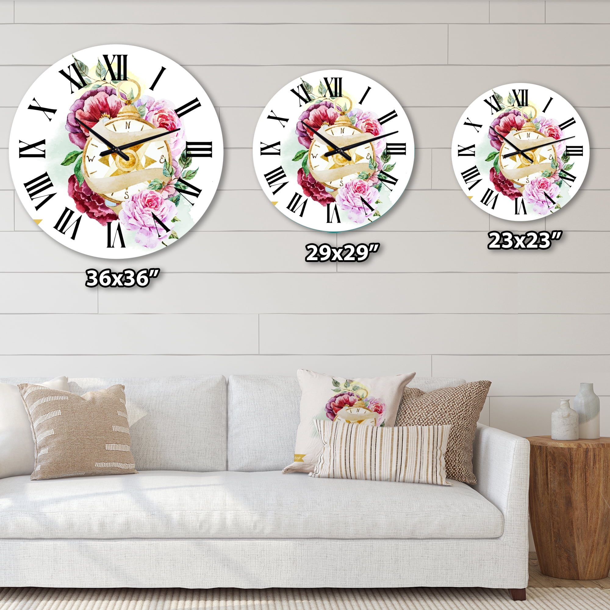Designart 1 in Quartz Traditional Wall Clock