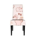 thumbnail image 2 of ZICANCN Pink Cartoon Pig Chair Protectors Seat Covers , Dining Chair Slipcovers for Dining Room Hotel Kitchen Cute Animal, 2 of 8
