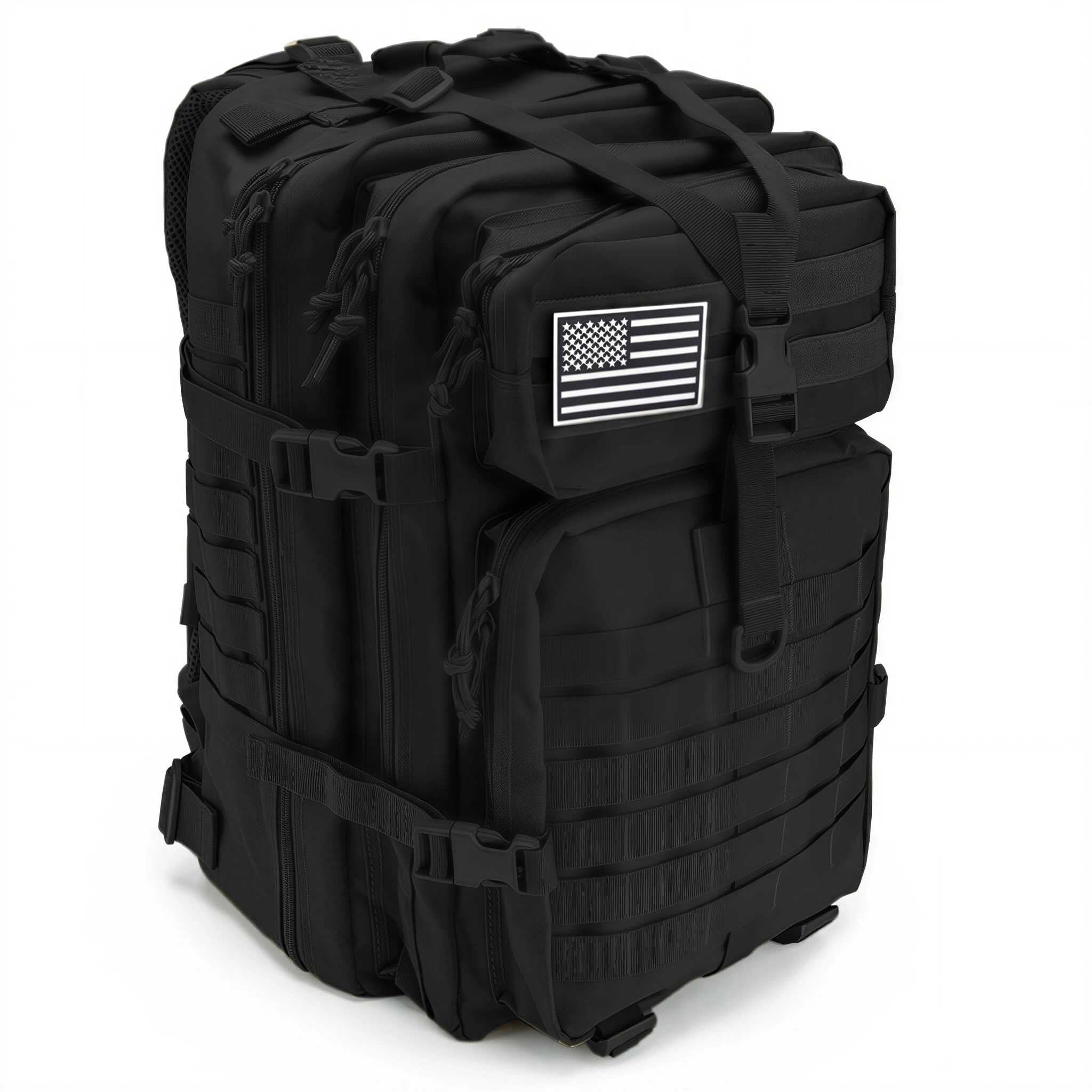 QT&QY 45L Molle Hiking Backpack for Men, Heavy-Duty 900D Outdoor Travel Daypack & Camping Work Bag