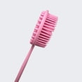 thumbnail image 4 of Pack of 2 Silicone Body Scrubber and Loofah, Long Handle 12-Inch, Dual-Sided, Exfoliating Body Scrub and Massage for Shower, Soft and Gentle Cleansing Bristles, Bath Scrub, Pink and Blue, 4 of 5