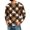 Brown 57#, variant on Christmas Shirts for Men Plaid Reindeer Printed Shirt Button Placket Long Sleeve T-Shirts Standard Fit Breathable Tees for Retro Party Gift Brown 2XL