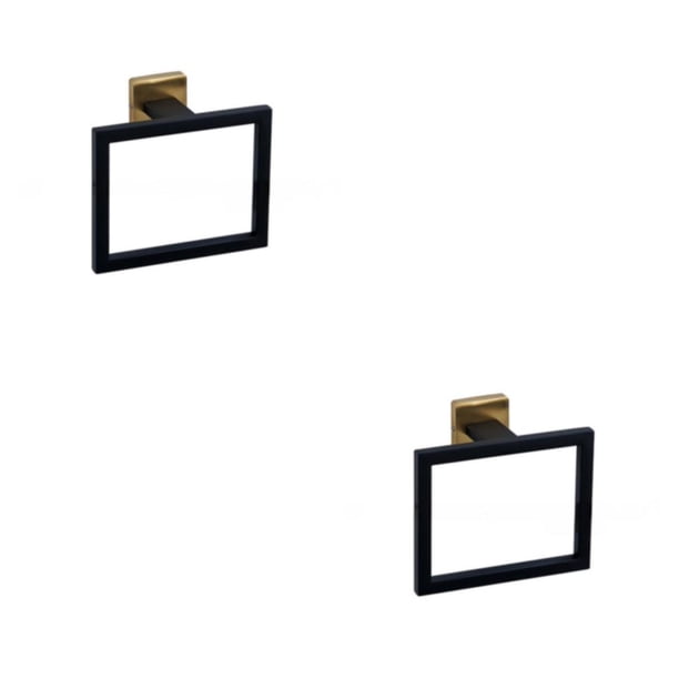 Juego de accesorios para baño Billuyoard Kit Anillo de oro negro 2Conjunto Acero inoxidable