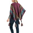 thumbnail image 3 of LinYooLi Poncho Cape Ethnique pour Femmes Tricot Ouvert devant Épaissi Pashmina avec Franges Temps Froid, 3 of 5