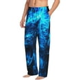 thumbnail image 6 of Honiee Ice Blue Fire Wolf for men - a sleek fusion of Straight Pajama Pants, versatile Lounge Pants, and cozy Sleepwear, all rolled into one-Small, 6 of 6