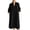 01# Black, variant on UKHCCC Women's Linen Cotton Loose Fit V-Neck Midi Dress with Pockets Casual Summer Flowy A-Line Silhouette Solid Button Detail S-3XL
