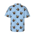thumbnail image 4 of Xecao french Bulldog Face print Hawaiian shirt - a stylish short-sleeve button-down for men, perfect for casual beach and tropical outings., 4 of 9