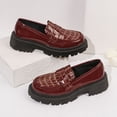 thumbnail image 5 of Miluxas Womens Loafers Comfortable Platform Penny Loafer Chunky Heel Business Casual Dress Shoes Patent Leather Women's Loafers & Slip-ons Wine 8.5(41), 5 of 9