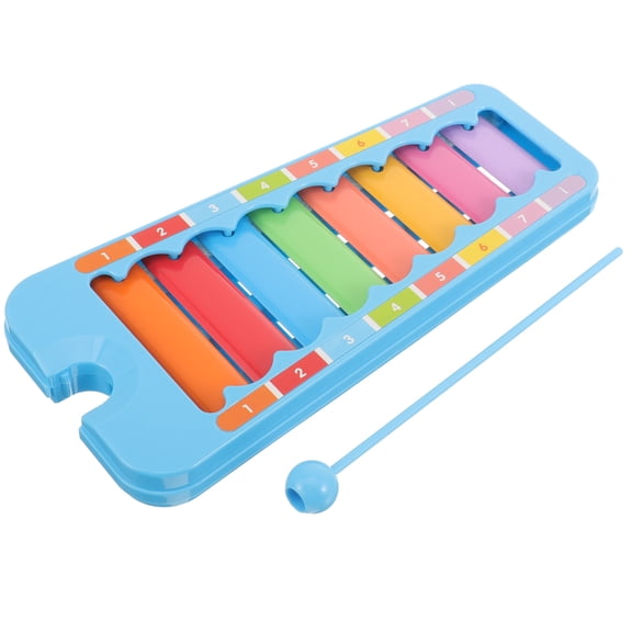 LOLIPPYY 1Set Blue Metal Xylophone with Safe Durable Musical Instrument