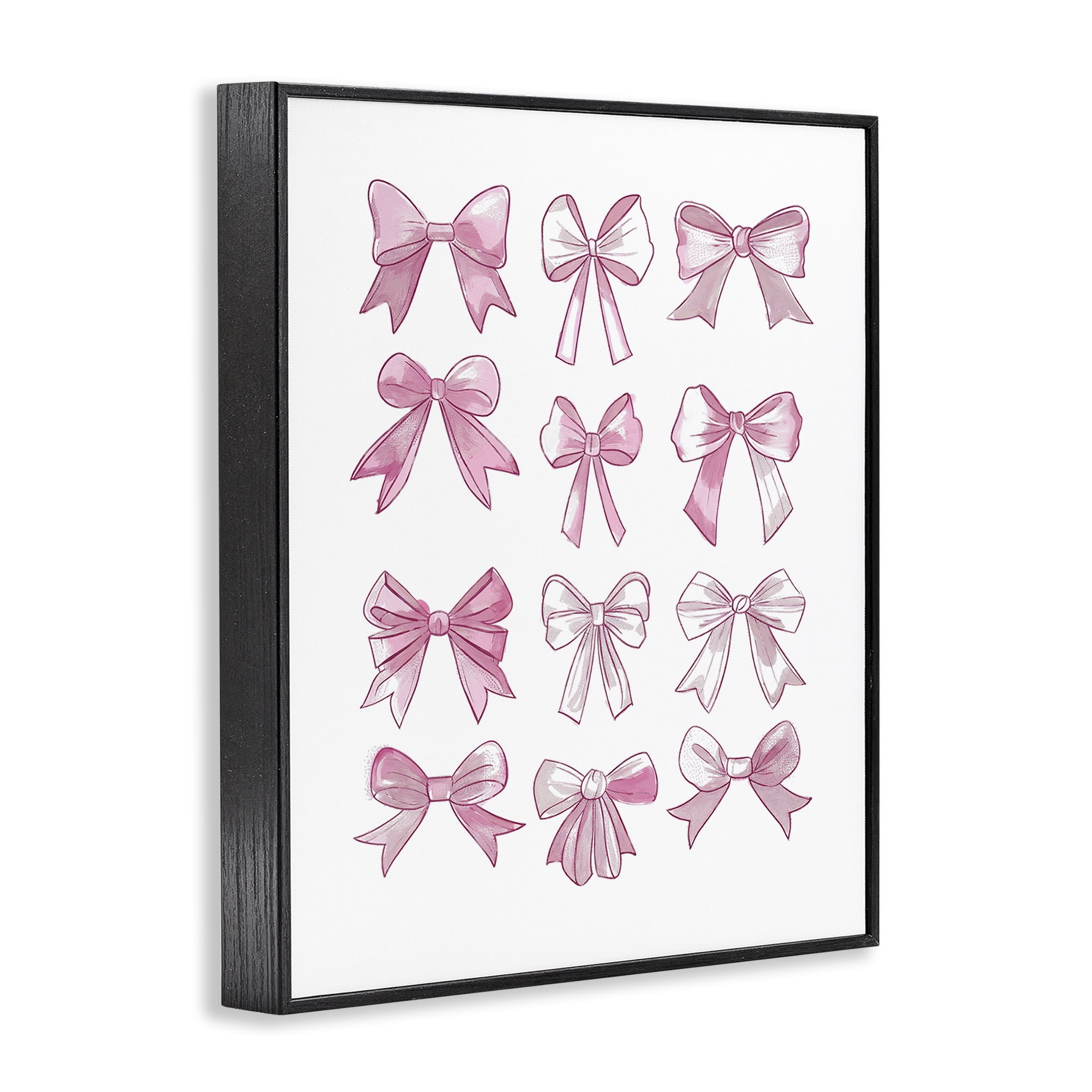 Stupell Industries Fabulous Bows Pattern Beauty & Fashion Painting Black Framed Art Print Wall Art, 24 x 30
