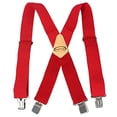 thumbnail image 2 of MELOTOUGH Bretelles pour Hommes 2 Pouces Larges Réglables et Élastiques Forme X avec Clips Très Forts - Usage Intensif (Rouge), 2 of 4