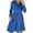 Blue, variant on HNMKIU Women's Elegant Long Sleeved Shirt Dress Corduroy Solid Long Button Warm Long Sleeve Dress for Women Black,M