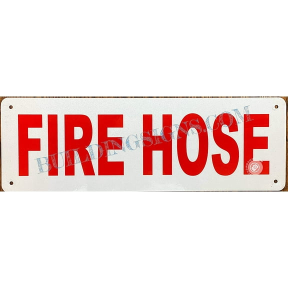 FIRE Hose Sign (White, Reflective, Aluminium 4X12,Rust Free) (ref-2201)