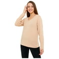 thumbnail image 3 of Wear Sierra Women’s Long Sleeve V-Neck T-Shirt, Sand Soft Pima Cotton, Medium, 3 of 9