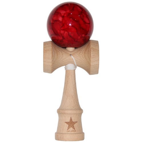 Jumbo Red Marble Super Kendama, Super Sticky, Japanese Wooden Toy, Free