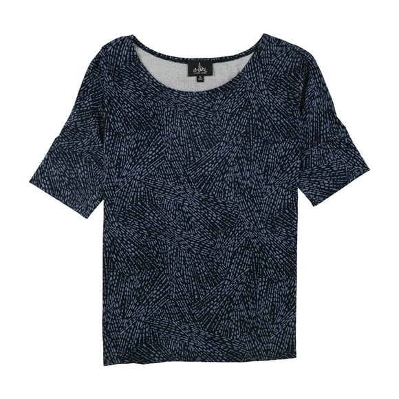 A-Line Blouse à Enfiler Bicolore pour Femmes, Bleu, Très Grand
