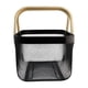 thumbnail image 4 of Canasta Organizadora Metal con Asas Madera 39 cm Negro, 4 of 6