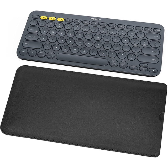PU Leather Keyboard Sleeve Case for Logitech K380 Wireless Bluetooth Multi-Device Keyboard, Logitech K380 Mac Keyboard Cover Skin-Black