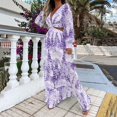 thumbnail image 1 of WILLBEST Vestidos Casuales para Mujer Verano Mujeres Maxi Vestido Largo Vacaciones Floral Boho Paisley Estampado Recortado Vestido de Mujer Chica, 1 of 3