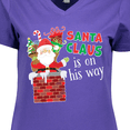 thumbnail image 4 of Inktastic Santa Claus is on His Way Christmas Women's V-Neck T-Shirt, 4 of 5