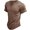 Brown, variant on Men's Round Neck Short Sleeve Henley Shirt Casual Sports Top - Polyester (S-XXL)