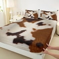 thumbnail image 3 of jejeloiu Cattle Hide Twin Sheet Sets,Country Farm Animal Twin Fitted Sheet,Farmhouse Cowhide Flat Sheet For Child,Super Cozy Room Decor,3pcs, 3 of 7