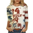 thumbnail image 2 of Aloohaidyvio Tops,Womens Fashion T-Shirt Mid-Length 3/4 Sleeves Blouse Round Neck Casual Tops, 2 of 5