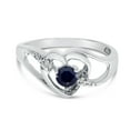 thumbnail image 6 of 14k White Gold Round Sapphire And Diamond Heart Ring, 6 of 6