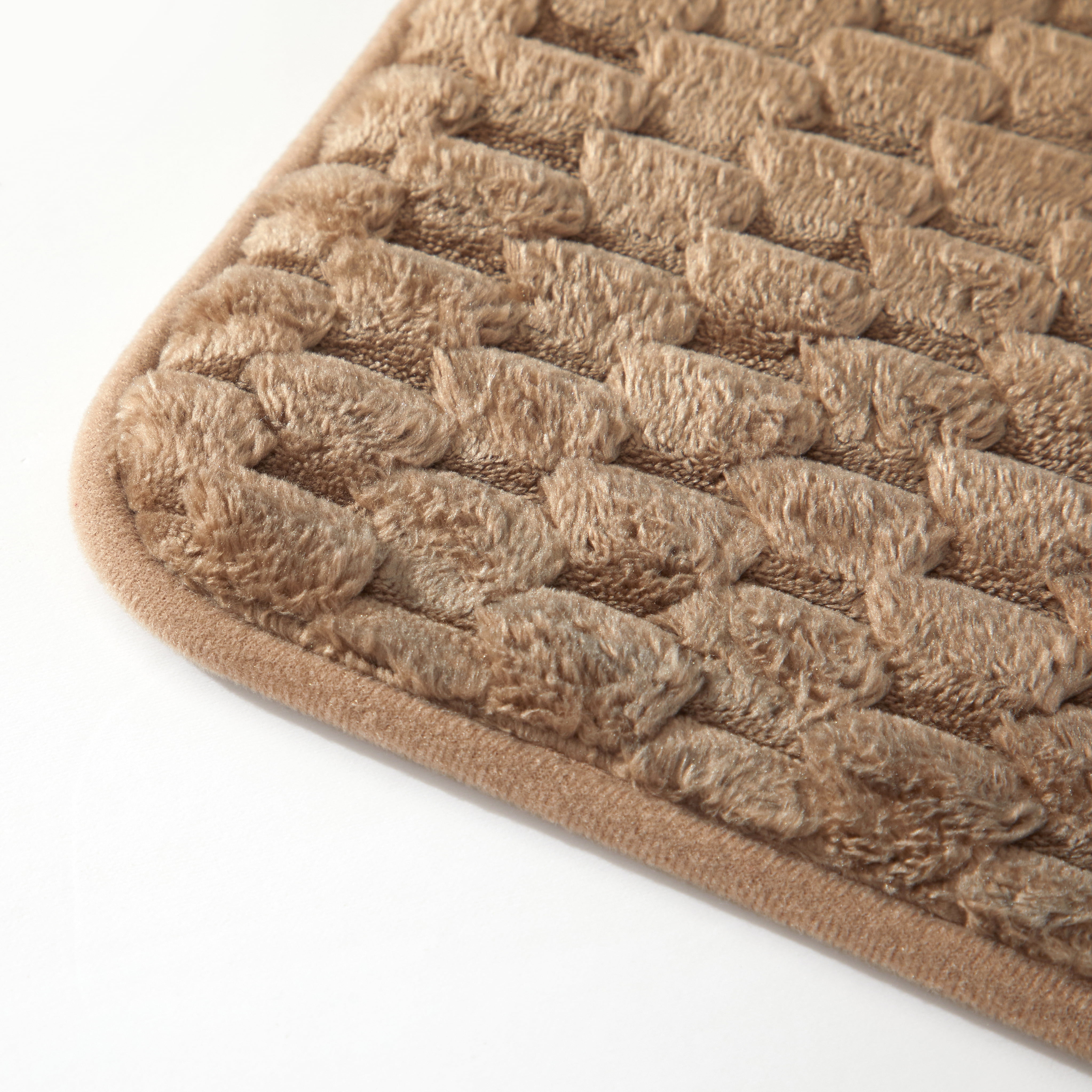 Mainstays Brown Bag 2pc Tile Bubble Bath Rug Set