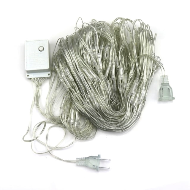 sweethay Lámparas LED encantadoras Adorno de vacaciones al aire libre Atmósfera impermeable Accesorios de diseño Iluminación Videojuegos y accesorios Blanco cálido, 1.5*1.5/96 luz Enchufe de EE. UU.