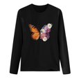 thumbnail image 4 of CEHVOM T-shirt Blouse à Manches Longues à Col Rond Imprimé pour Femmes Grande Taille, 4 of 6