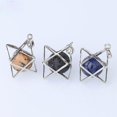 thumbnail image 4 of Collar de cristal natural Yashi colgante de cuentas de Piedra natural merkabah hueca de metal sodalita Ojo de tigre, 4 of 5
