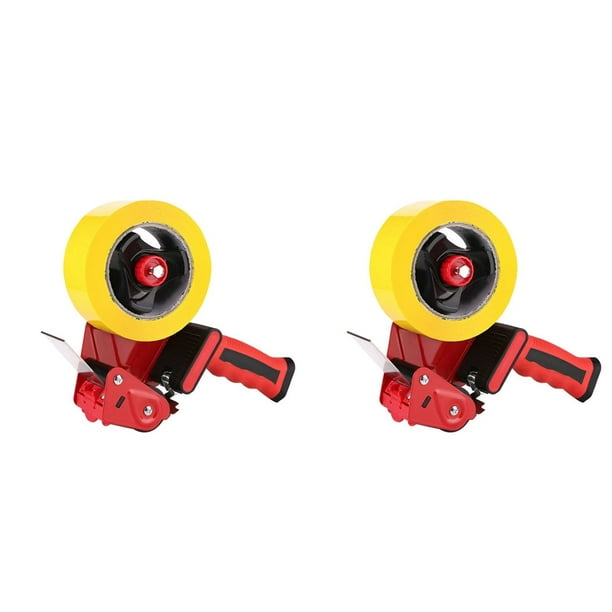 2X Dispensador de Cinta de Embalaje, Cinta de Embalaje Resistente Dispensador de Cinta Adhesiva Transparente para Sellar, Mover y Enviar Cajas de Cartón