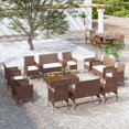 thumbnail image 1 of vidaXL 16 Piece Garden Lounge Set with Cushions Poly Rattan Brown, 1 of 5
