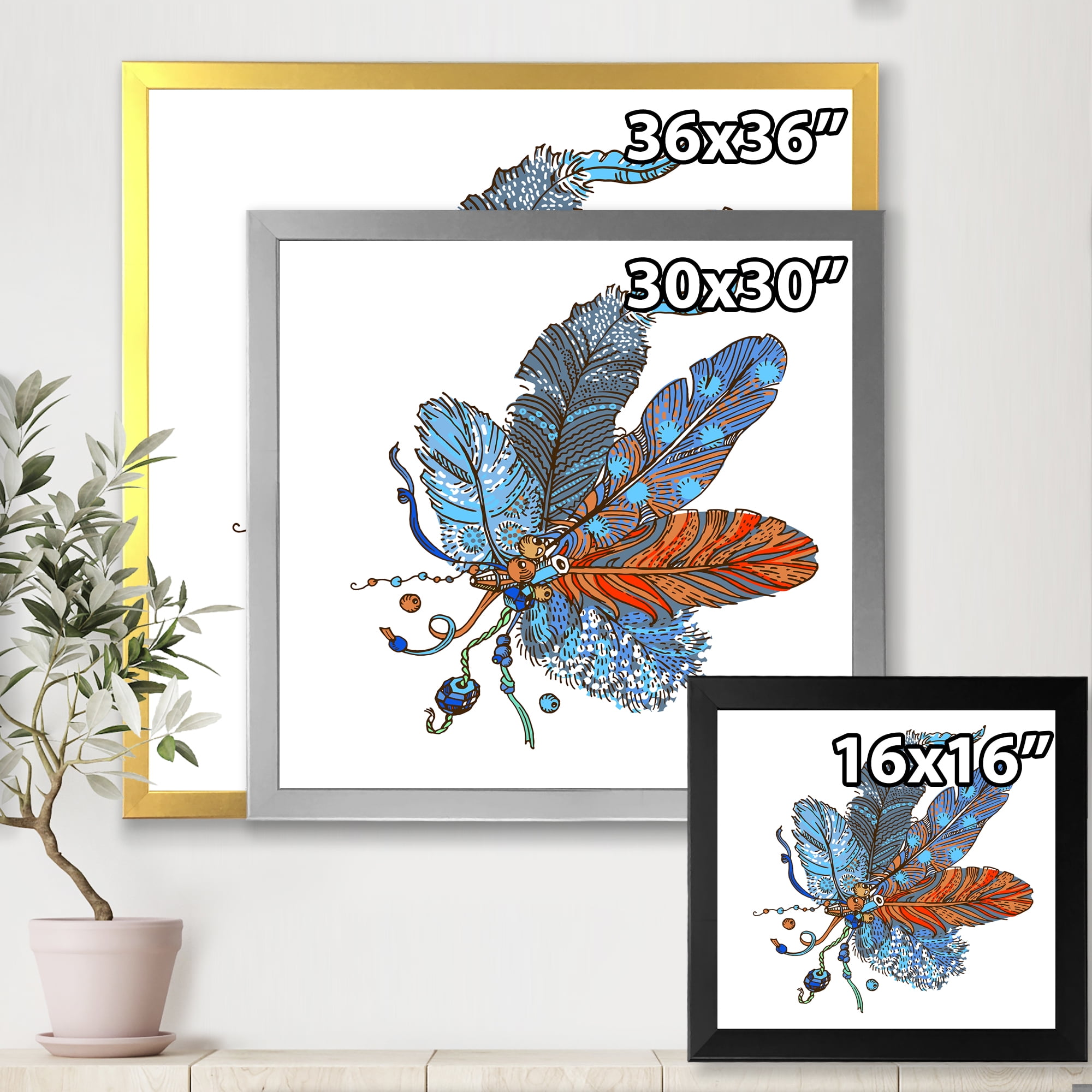 Designart 'Ethnic Boho Art Design' Bohemian & Eclectic Framed Art Print